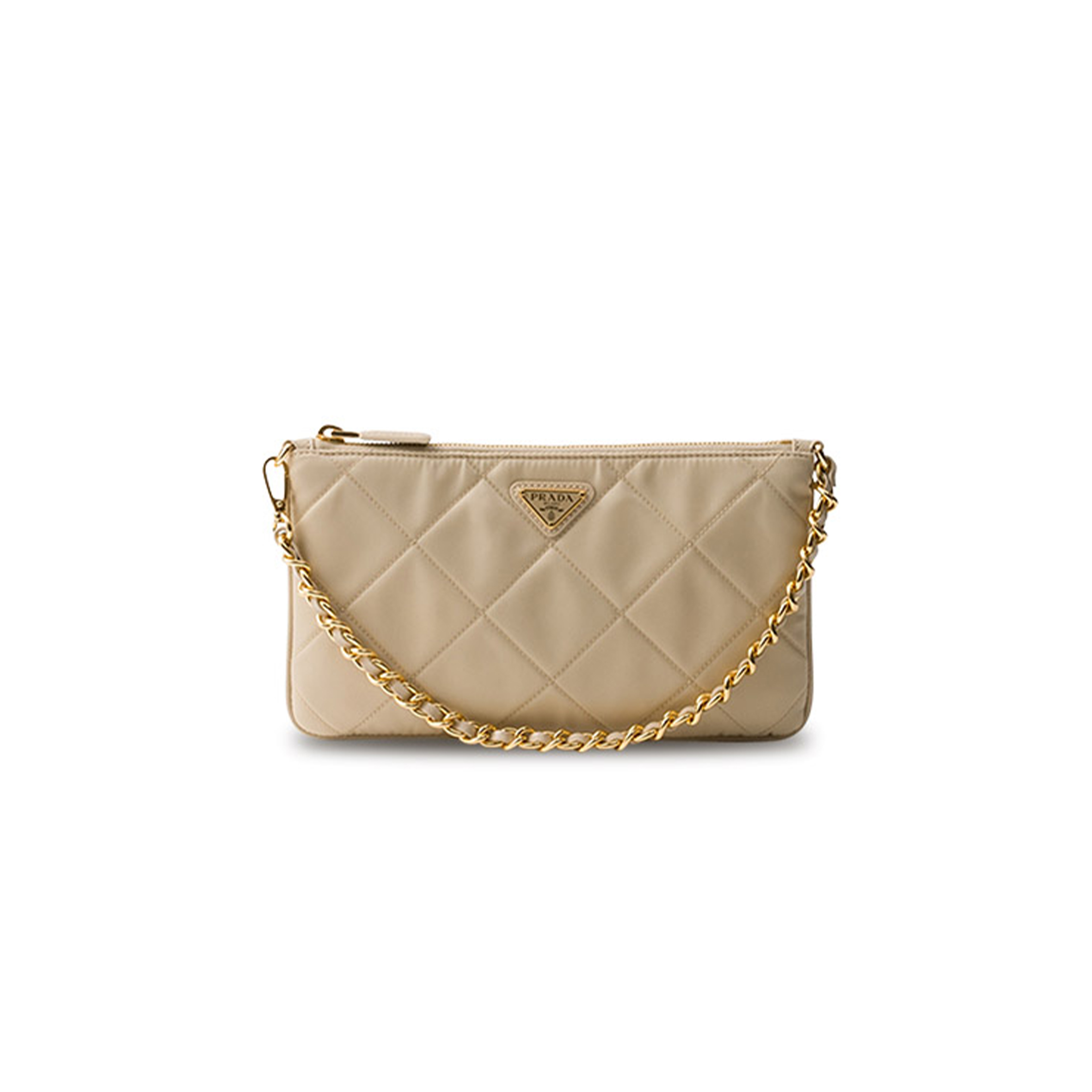 Pra*a desert beige re-edition 1995 chaÎne re-nylon pouch 1nl054 (24.5*14cm)